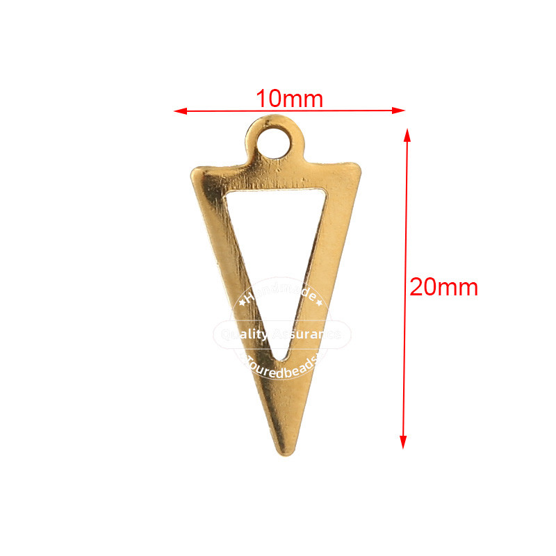 20 komada zlatnih trokutastih privjesaka od nehrđajućeg čelika za žene, narukvica, ogrlica, pribor za izradu nakita, veleprodaja