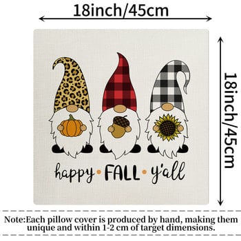 45x45cm Нов дизайн Есенна тема за Деня на благодарността Калъфка за възглавница от селска къща Ленена калъфка за домашен декор