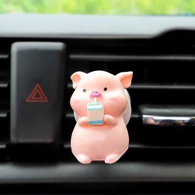 Automašīnu aromāts Smaržu klips Cute Net Red Piggy Gaisa kondicionētājs Gaisa izvads Aroma difuzors Automašīnu salons Produkti Sieviešu Rozā
