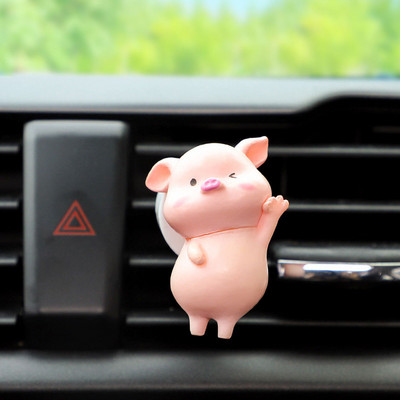 Automašīnu aromāts Smaržu klips Cute Net Red Piggy Gaisa kondicionētājs Gaisa izvads Aroma difuzors Automašīnu salons Produkti Sieviešu Rozā