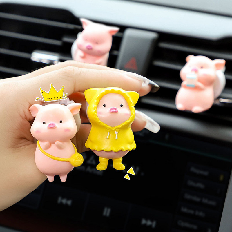 Automobilių kvepalų kvepalų klipas Cute Net Red Piggy Oro kondicionierius Oro išleidimo angos aromato difuzorius Automobilio interjeras Produktai Moteriška Rožinė