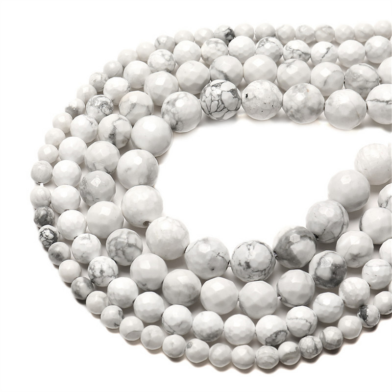 Bijele prirodne tirkizne kamene perle Howlite Mala okrugle labave perle za nakit Narukvice Izrada ogrlica DIY Dekorativni dodaci