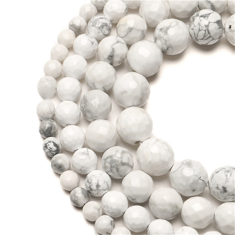 Bijele prirodne tirkizne kamene perle Howlite Mala okrugle labave perle za nakit Narukvice Izrada ogrlica DIY Dekorativni dodaci