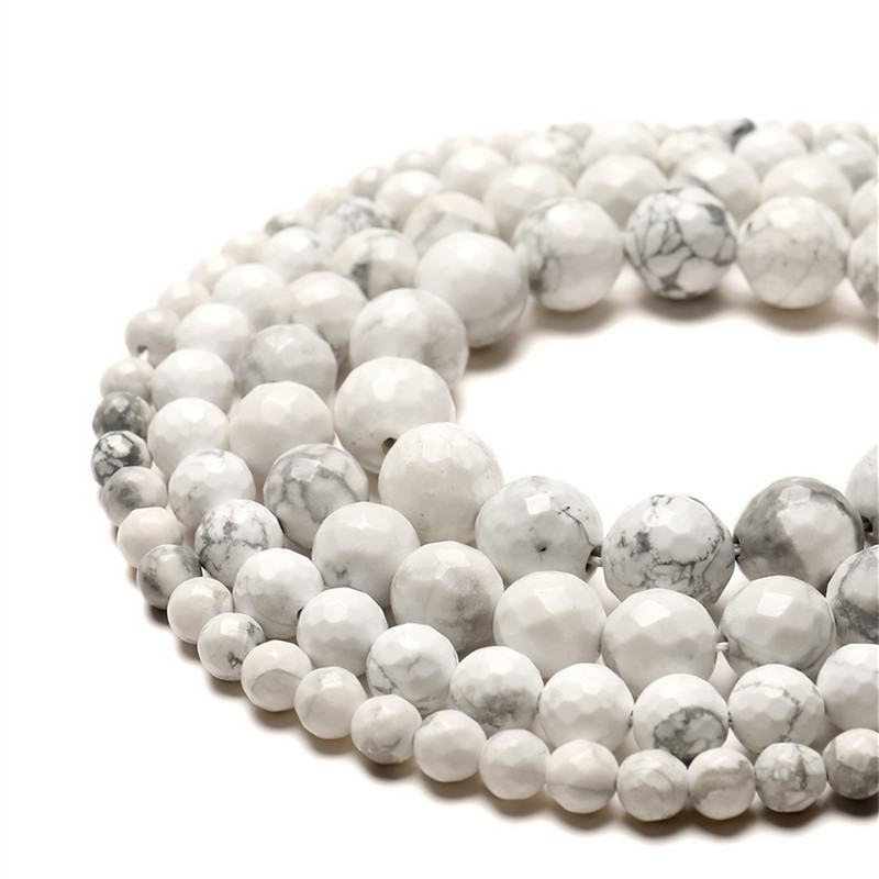 Bijele prirodne tirkizne kamene perle Howlite Mala okrugle labave perle za nakit Narukvice Izrada ogrlica DIY Dekorativni dodaci