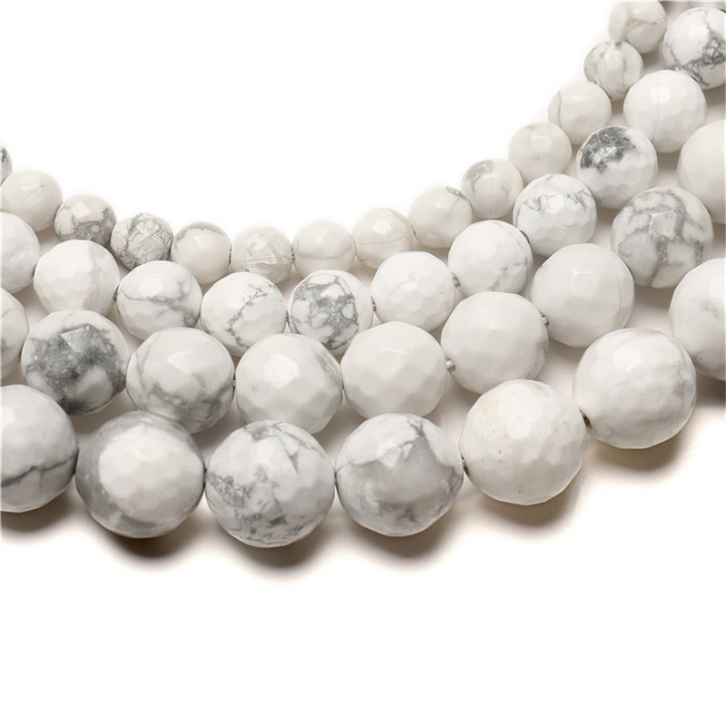 Bijele prirodne tirkizne kamene perle Howlite Mala okrugle labave perle za nakit Narukvice Izrada ogrlica DIY Dekorativni dodaci