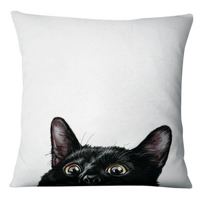 Bubble Gum Sneaky Animals Print Spilvendrāna Baby Cat In Rozā spilvens Dekoratīvs spilvens Mājas Dekors Dīvāns Spilvendrāna 17*17in