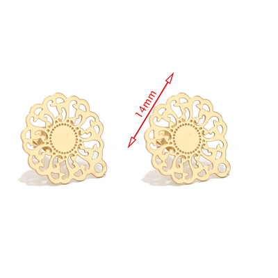 Trendovske zlatne naušnice od nehrđajućeg čelika Baza nalaza Privjesci s omčom 14 mm cvjetni krug Naušnice Nakit Dodaci