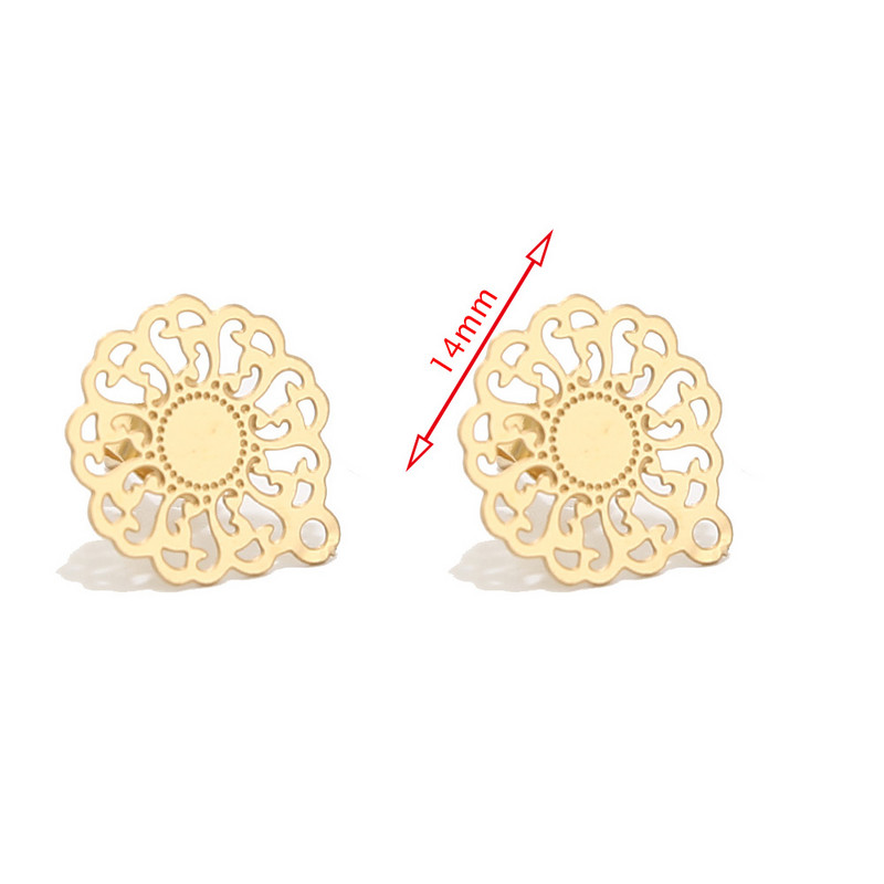 Trendovske zlatne naušnice od nehrđajućeg čelika Baza nalaza Privjesci s omčom 14 mm cvjetni krug Naušnice Nakit Dodaci