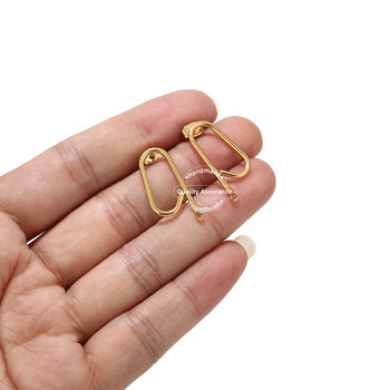 10 бр. Неръждаема стомана Q Design Earring Stud Earring Stud Stud Craft with Loop Gold U Shape Stud Base Stud Components Направи си сам