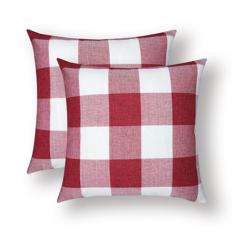 Nova lanena jednobojna karirana jastučnica Kauč Jastučnica Navlaka za lumbalni dio Jastučnica Moderni dom Dvostrani ispis Laneno kockasto