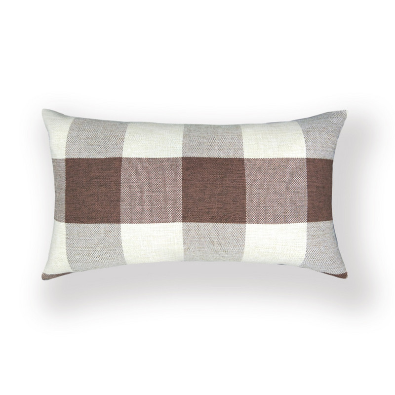 Nova lanena jednobojna karirana jastučnica Kauč Jastučnica Navlaka za lumbalni dio Jastučnica Moderni dom Dvostrani ispis Laneno kockasto