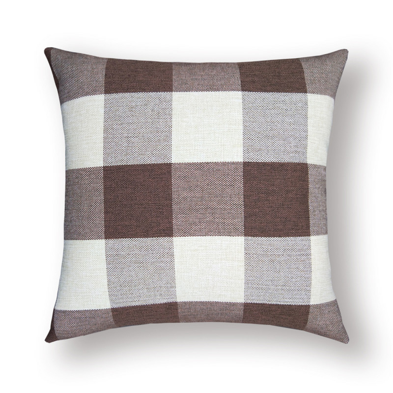 Nova lanena jednobojna karirana jastučnica Kauč Jastučnica Navlaka za lumbalni dio Jastučnica Moderni dom Dvostrani ispis Laneno kockasto