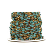 1 metar od nehrđajućeg čelika tirkizno plavi lanac s perlama Daity Tube Beads Satelitski lančići za ogrlicu Narukvica DIY izrada nakita