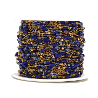 1 metar od nehrđajućeg čelika tirkizno plavi lanac s perlama Daity Tube Beads Satelitski lančići za ogrlicu Narukvica DIY izrada nakita