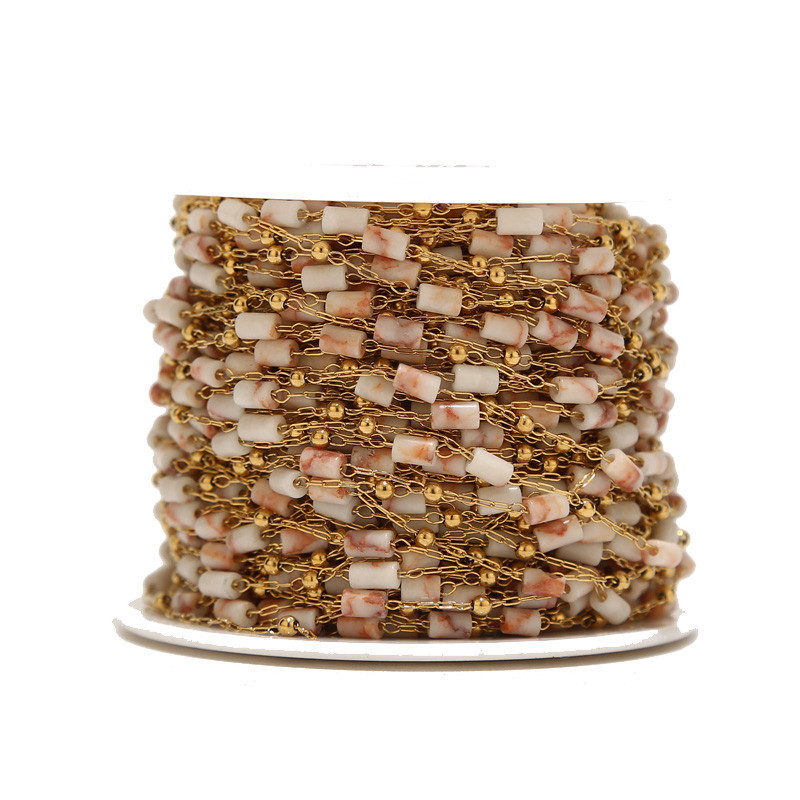 1 metar od nehrđajućeg čelika tirkizno plavi lanac s perlama Daity Tube Beads Satelitski lančići za ogrlicu Narukvica DIY izrada nakita