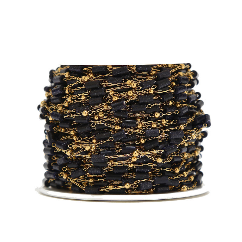 1 metar od nehrđajućeg čelika tirkizno plavi lanac s perlama Daity Tube Beads Satelitski lančići za ogrlicu Narukvica DIY izrada nakita