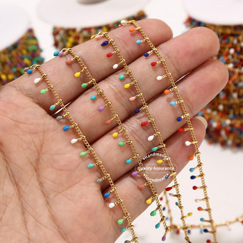 Πολύχρωμες αλυσίδες κράσπεδου με κλιπ από ανοξείδωτο ατσάλι 1 μέτρου για γυναικεία κοσμήματα Αξεσουάρ σταγόνας