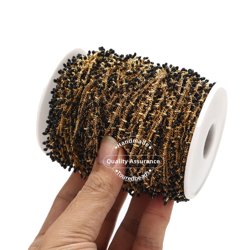 1 metar od emajla od nehrđajućeg čelika koji kaplje višebojni lančići sa kopčom i karikom za ženske dodatke za izradu nakita