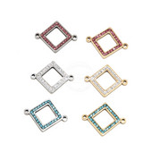 5 komada zlatnih kristalnih konektora od nehrđajućeg čelika romb karika za DIY narukvicu, ogrlicu, nakit, nalaze 19x24 mm