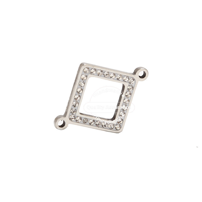 5 komada zlatnih kristalnih konektora od nehrđajućeg čelika romb karika za DIY narukvicu, ogrlicu, nakit, nalaze 19x24 mm