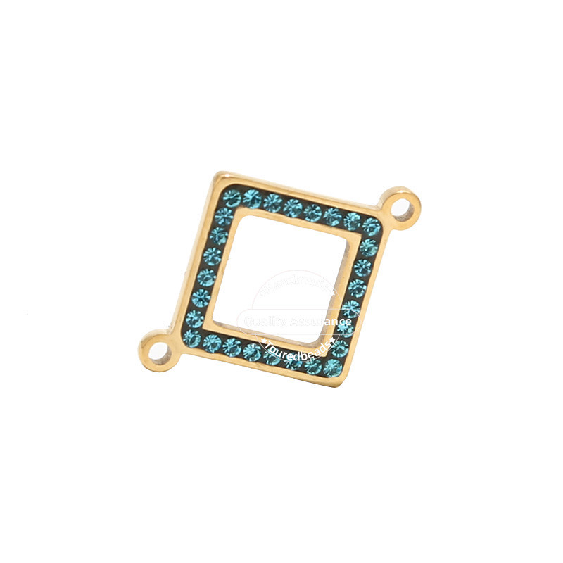 5 komada zlatnih kristalnih konektora od nehrđajućeg čelika romb karika za DIY narukvicu, ogrlicu, nakit, nalaze 19x24 mm