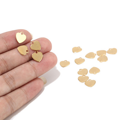 20 DB 9x10 mm-es rozsdamentes acél arany szív alakú hold medál barkács készítéshez és ékszerkészítéshez, kiegészítőkhöz