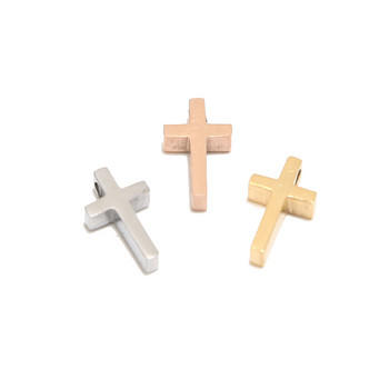 5 τμχ Ανοξείδωτα Tiny Cross Charms Gold Steel Tone DIY Crafts Cross μενταγιόν για κοσμήματα
