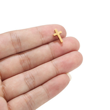 5 τμχ Ανοξείδωτα Tiny Cross Charms Gold Steel Tone DIY Crafts Cross μενταγιόν για κοσμήματα