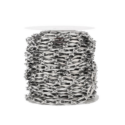 1M rozsdamentes acél, 7 mm-es arany lapos lengéscsillapító láncok, kézzel készített elegáns lánc, barkács ékszerkészítési kellékek nagykereskedelme, tömeges