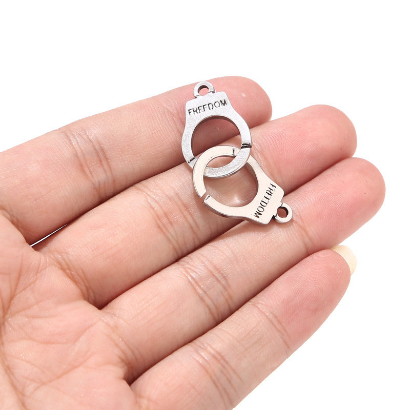 2 komada pozlaćenih privjesaka za lisice od nehrđajućeg čelika 40 mm x 15 mm konektori za privjeske za izradu narukvica