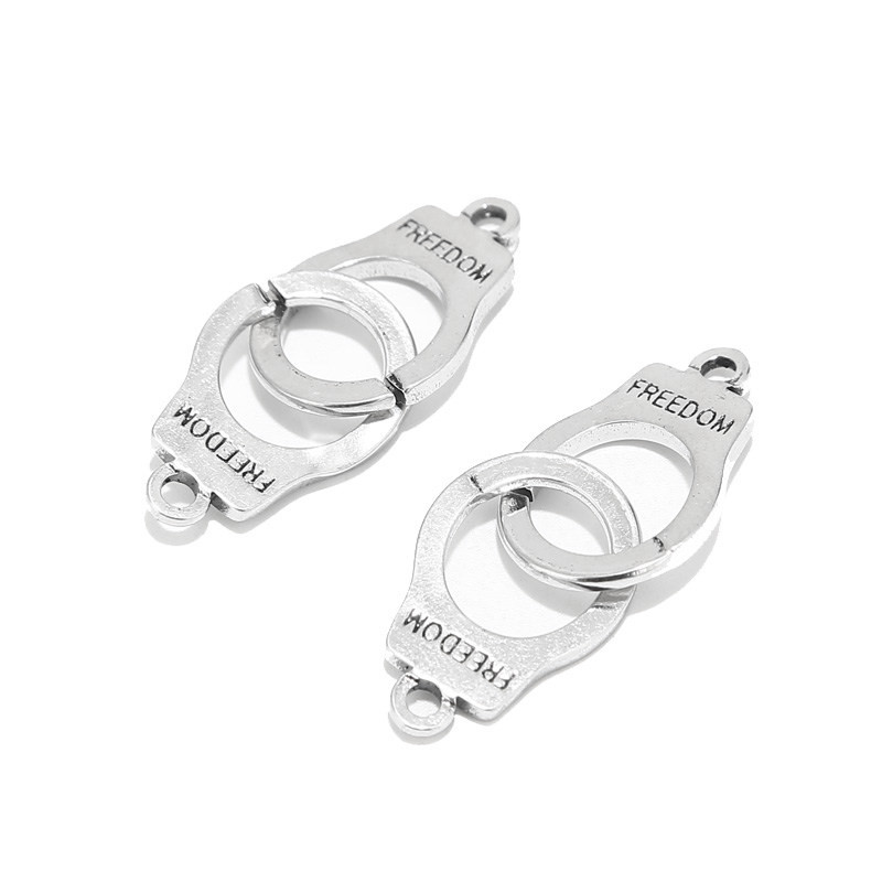 2 komada pozlaćenih privjesaka za lisice od nehrđajućeg čelika 40 mm x 15 mm konektori za privjeske za izradu narukvica