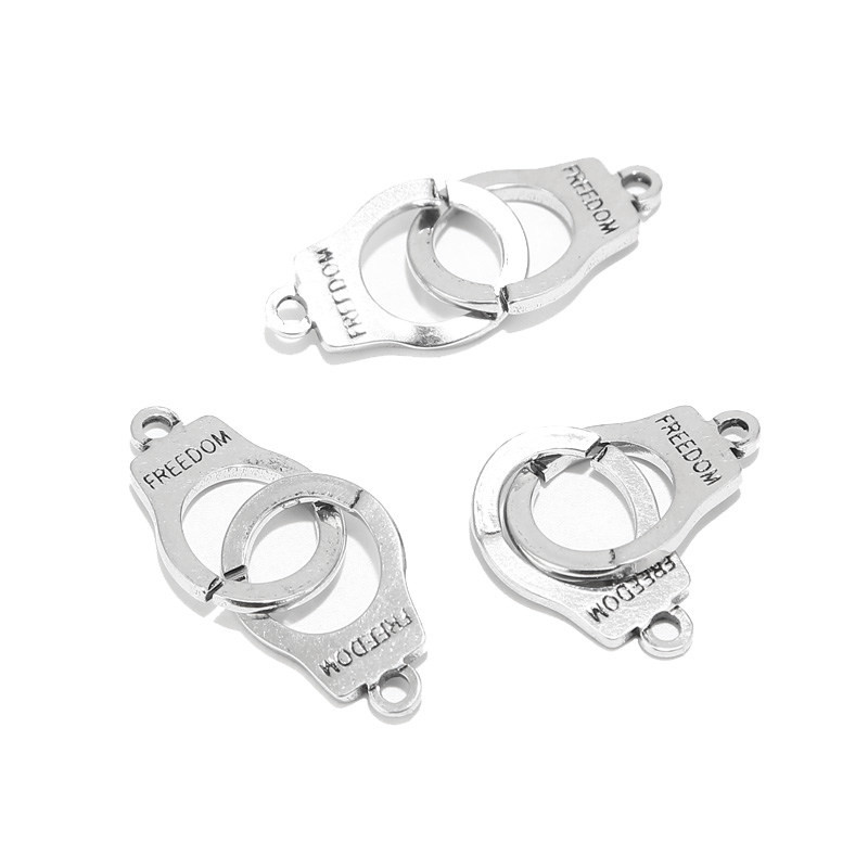 2 komada pozlaćenih privjesaka za lisice od nehrđajućeg čelika 40 mm x 15 mm konektori za privjeske za izradu narukvica