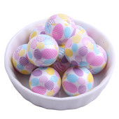 Kwoi vita 20 mm 100 komada uskršnje pastelne boje okrugle labave akrilne kuglice s otisnutim biserima jaja za zdepastu ogrlicu nakit