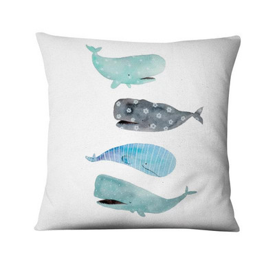 Jastučnica s otisnutim kitom, nordijski morski jastuk, ukrasni jastuk, kućni dekor, kauč, jastuci, jastuci, ukrasi kućnog jastuka