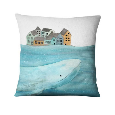 Jastučnica s otisnutim kitom, nordijski morski jastuk, ukrasni jastuk, kućni dekor, kauč, jastuci, jastuci, ukrasi kućnog jastuka