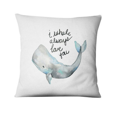 Jastučnica s otisnutim kitom, nordijski morski jastuk, ukrasni jastuk, kućni dekor, kauč, jastuci, jastuci, ukrasi kućnog jastuka