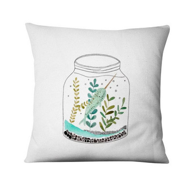 Jastučnica s otisnutim kitom, nordijski morski jastuk, ukrasni jastuk, kućni dekor, kauč, jastuci, jastuci, ukrasi kućnog jastuka