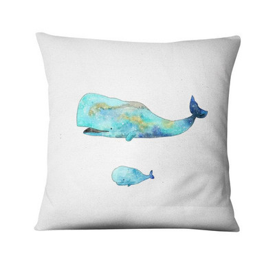 Jastučnica s otisnutim kitom, nordijski morski jastuk, ukrasni jastuk, kućni dekor, kauč, jastuci, jastuci, ukrasi kućnog jastuka