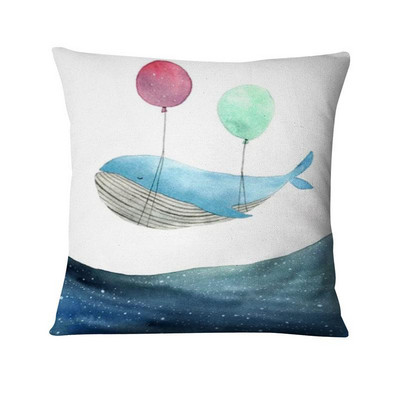 Jastučnica s otisnutim kitom, nordijski morski jastuk, ukrasni jastuk, kućni dekor, kauč, jastuci, jastuci, ukrasi kućnog jastuka