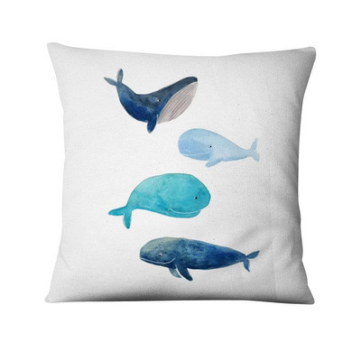 Jastučnica s otisnutim kitom, nordijski morski jastuk, ukrasni jastuk, kućni dekor, kauč, jastuci, jastuci, ukrasi kućnog jastuka