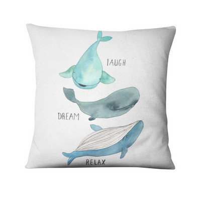 Jastučnica s otisnutim kitom, nordijski morski jastuk, ukrasni jastuk, kućni dekor, kauč, jastuci, jastuci, ukrasi kućnog jastuka