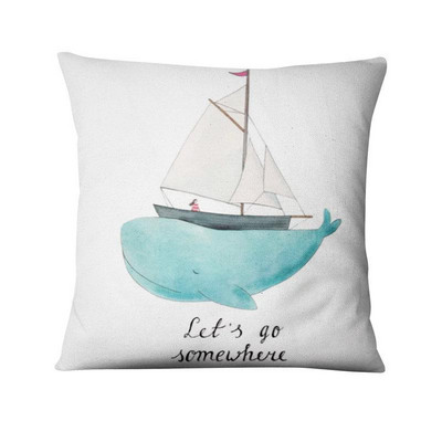 Jastučnica s otisnutim kitom, nordijski morski jastuk, ukrasni jastuk, kućni dekor, kauč, jastuci, jastuci, ukrasi kućnog jastuka