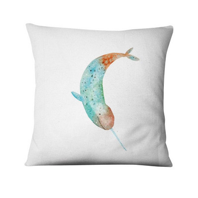 Jastučnica s otisnutim kitom, nordijski morski jastuk, ukrasni jastuk, kućni dekor, kauč, jastuci, jastuci, ukrasi kućnog jastuka