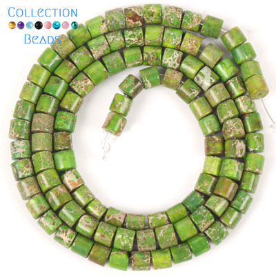 4x4mm Prirodni kamen Šareni morski sediment Jaspis Ravne okrugle cilindrične labave perle za izradu nakita DIY Dodaci za narukvice