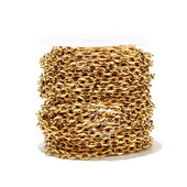 1 metar od nehrđajućeg čelika širine 7 mm, zlatni rolo lančići za kabele, ravni lančić za usne, prikladan za pribor za izradu nakita „uradi sam“