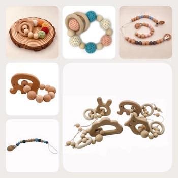 10/20/30 τμχ 16mm Στρογγυλές Ξύλινες Χάντρες Heart Elephant Star Crown Beads for Jewelry Making DIY Necklace Handmade Supplies