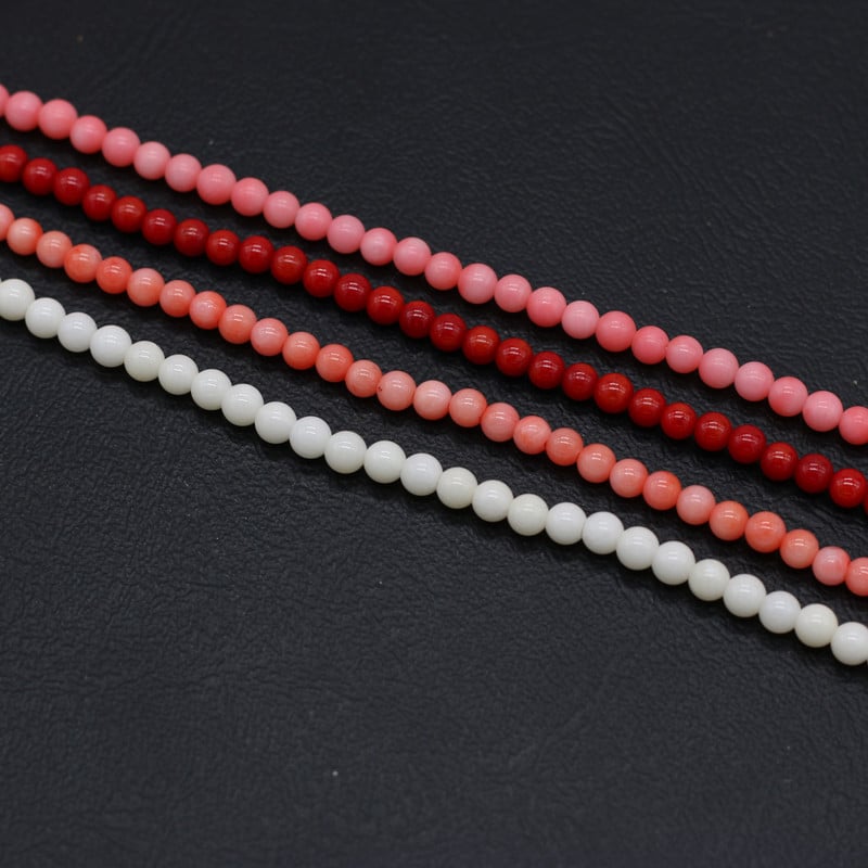 Természetes korallgyöngyök kis kerek formájú keverék színe laza távtartó Korall gyöngyök ékszerkészítéshez barkácsolás karkötő nyaklánc kiegészítők