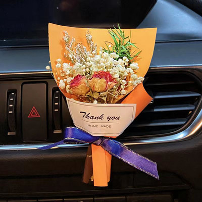 Autós univerzális aromadiffúzor levegőkimenet, finom szárított virág illatkapcsokkal díszítve beltéri kellékek kreatív új ajándék