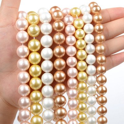 Dabīgās kokvilnas pērles krelles apaļas, vaļīgas starplikas krelles rotaslietu izgatavošanai DIY kaklarotas rokassprādzes auskari 14 `` 6 mm 8 mm 10 mm 12 mm