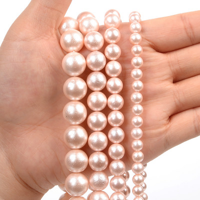 Πέρλες από φυσικό βαμβάκι Χάντρες Στρογγυλές Χαλαρές Χάντρες Αποστάτης για Κατασκευή κοσμημάτων Κολιέ Βραχιόλι Σκουλαρίκια 14'' 6mm 8mm 10mm 12mm